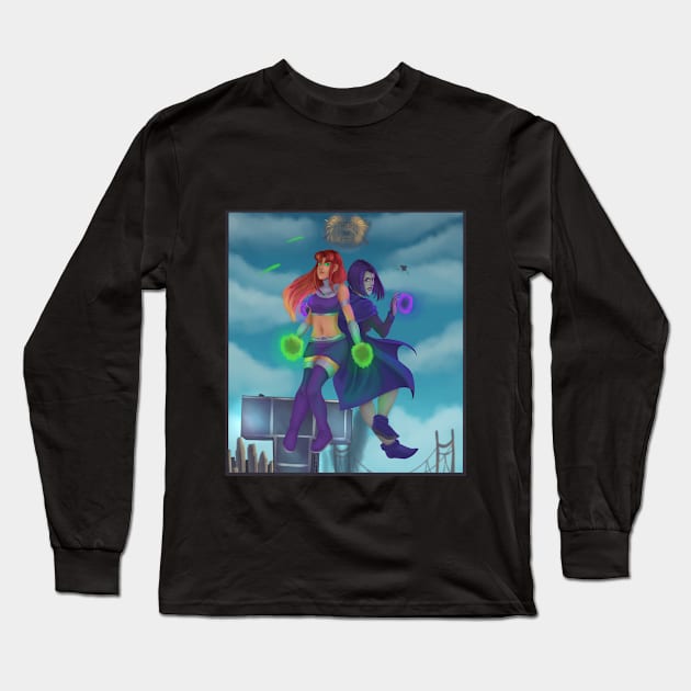 RavenStar Teen Titans Long Sleeve T-Shirt by TurtlerChan